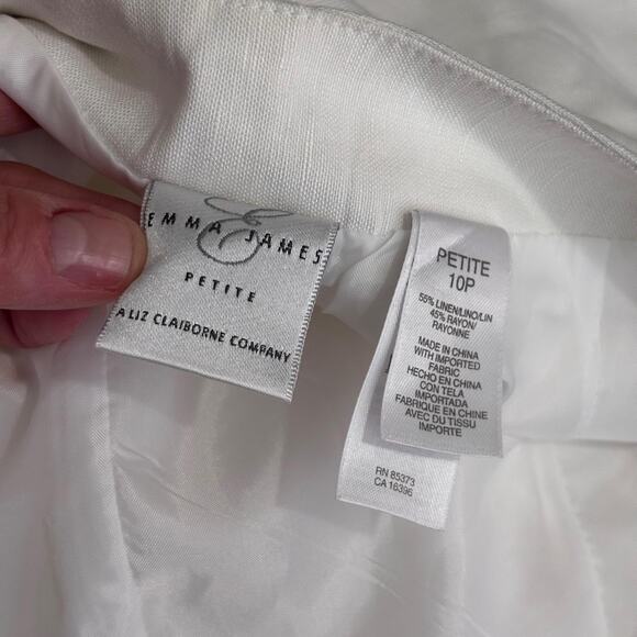 Emma James Linen Pants 10P Baggy Lined Trouser Eyelet Grandma Classic Nautical - Picture 10 of 13